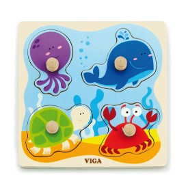 Flat Puzzle with Knob - Sea