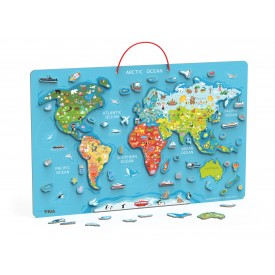 Magnetic World Puzzle with Dry Erase Board