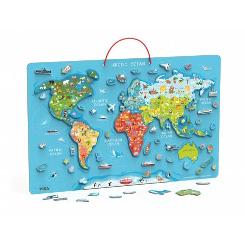 Magnetic World Puzzle with Dry Erase Board