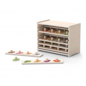 Flat Puzzle - 12pcs Set with Storage Shelf