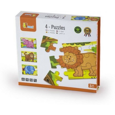 4 in 1 Puzzle Box - Jungle Animals