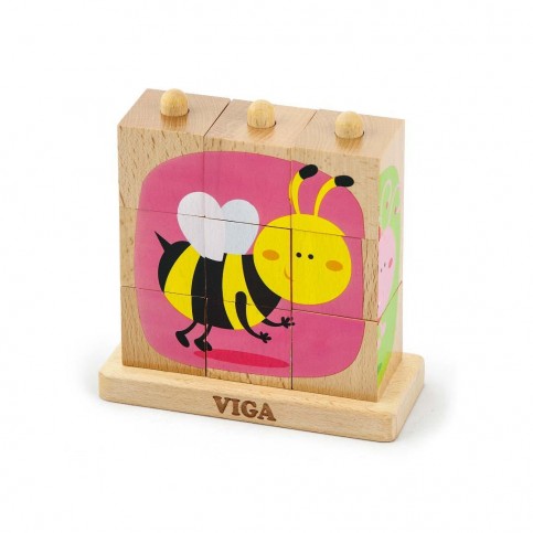 4 in 1 Stacking 9 Piece Insect Puzzle 