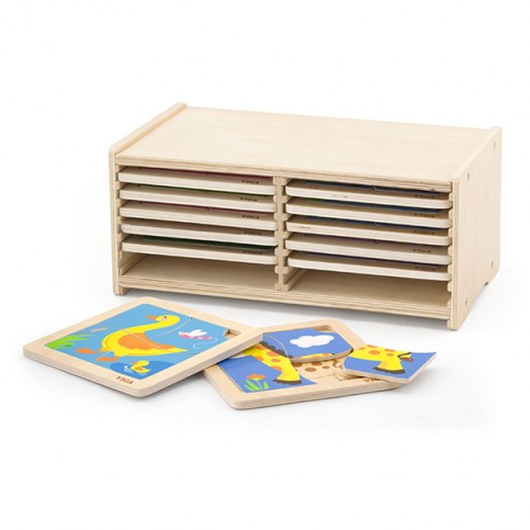 Block Puzzle - 12pcs Set with Storage Shelf