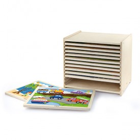 16 Piece Puzzle - 12pcs with Storage Shelf
